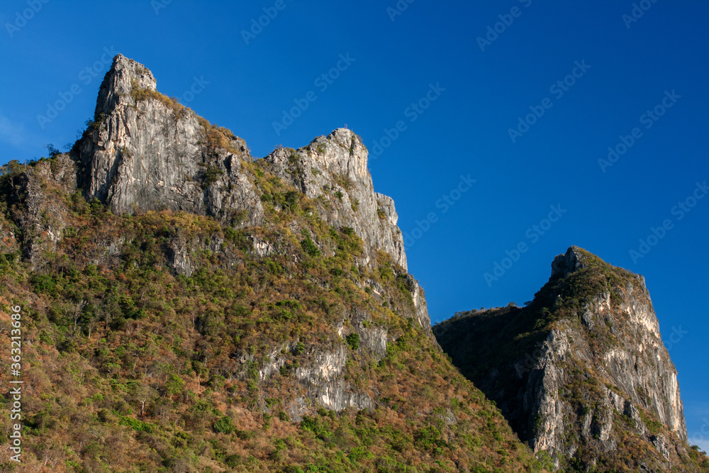 mountain landscape with blue sky