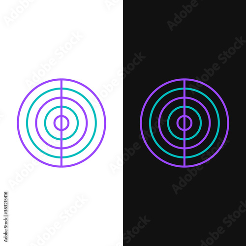 Line Earth structure icon isolated on white and black background. Geophysics concept with earth core and section layers earth. Colorful outline concept. Vector.