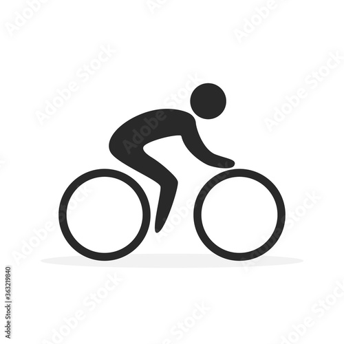 Cyclist icon. Bicycle linear concept sign, vector illustration isolated on white background.