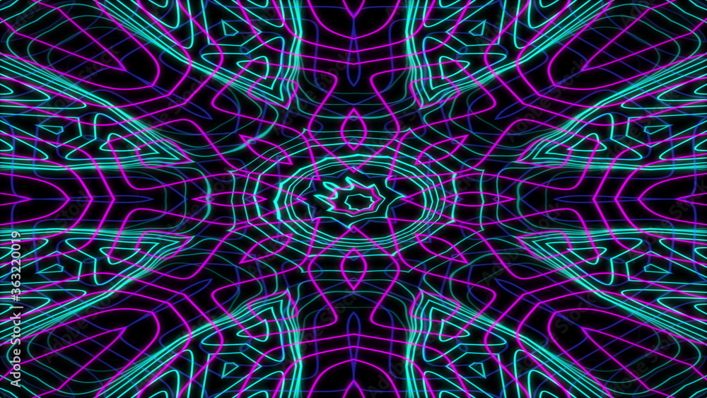 4k Abstract multicolored graphics background. Fractal acid trip animation