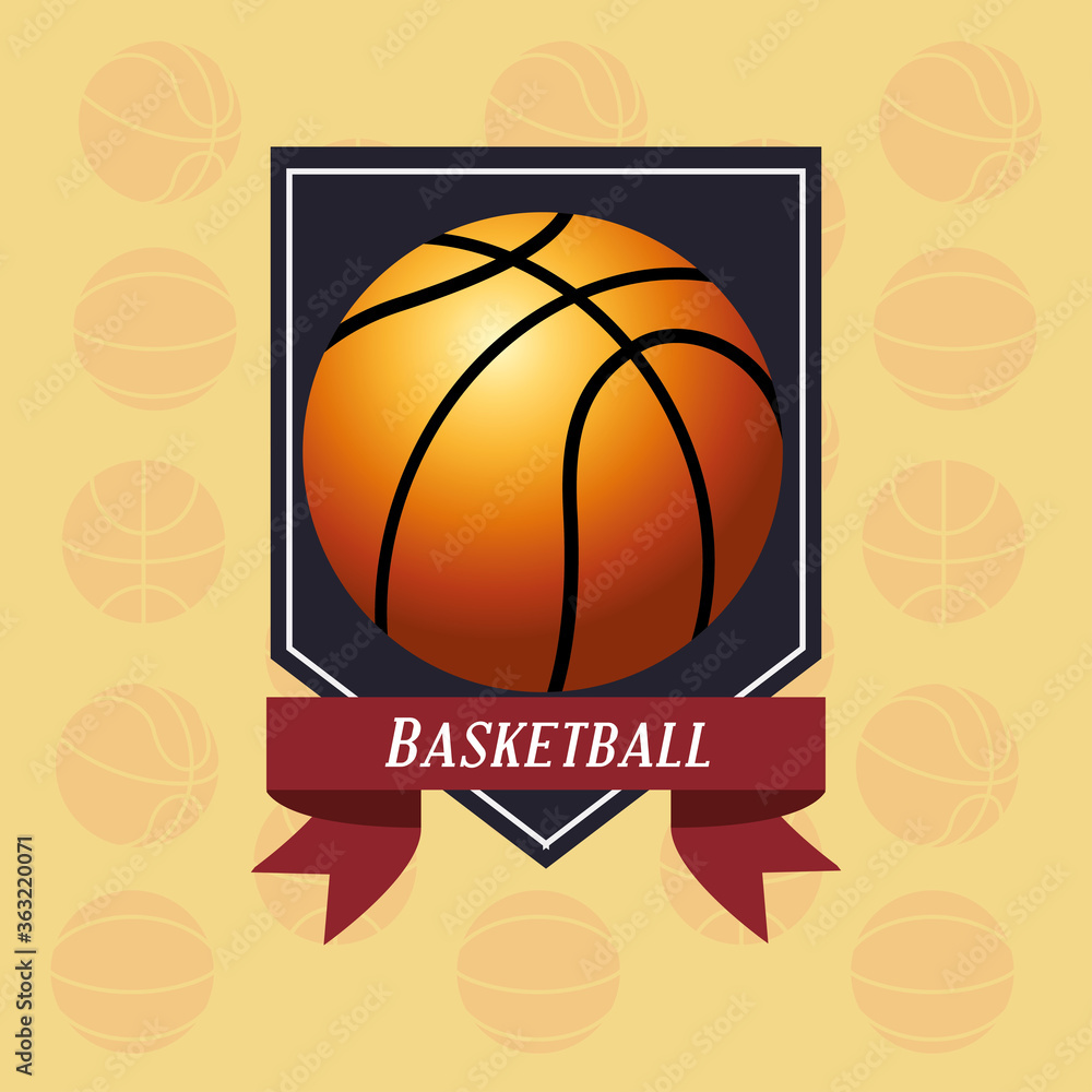 basketball sport poster with balloon