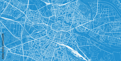 Urban vector city map of Wroclaw, Poland