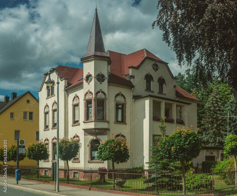 Fototapeta premium Wald Blumen Feld Landschaft Erzgebirge Städte Dörfer