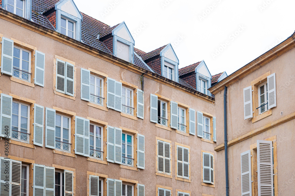 Antique building view in Old Town Metz, France