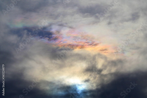 Cloud Rainbow taken over Dublin Ireland on 4th July 2020 before a rain storm
