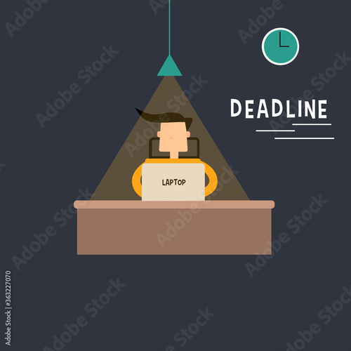 Character Deadline Flat design Illustration Vector