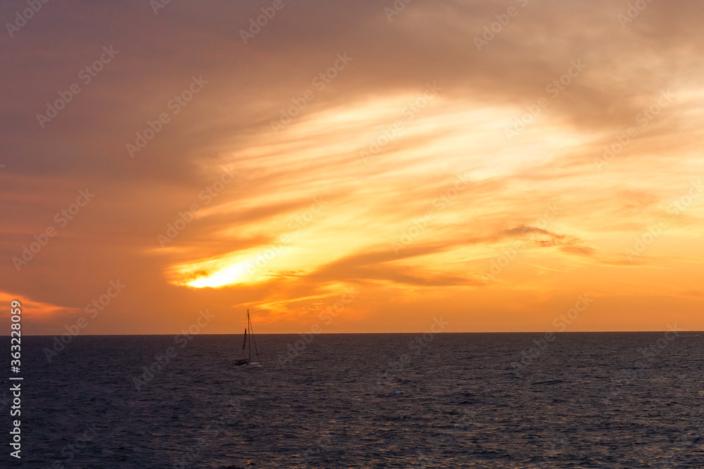 Tropical sunset - Atlantic coast landscape on Tenerife