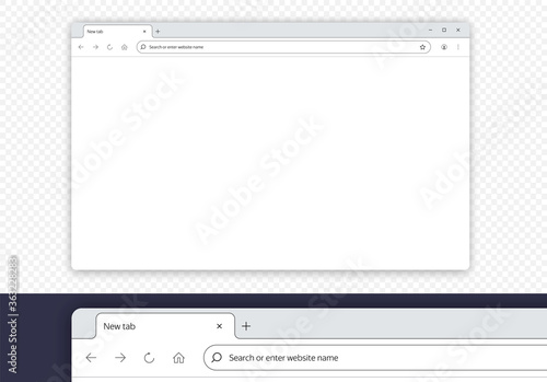Mock-up blank browser window for your design isolated transparent background. Vector illustration EPS10	
