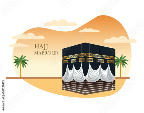 hajj mabrour celebration with sacred kaaba