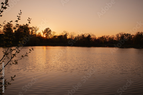 Beautiful sunset photo captured at boat lake in mo © sarah
