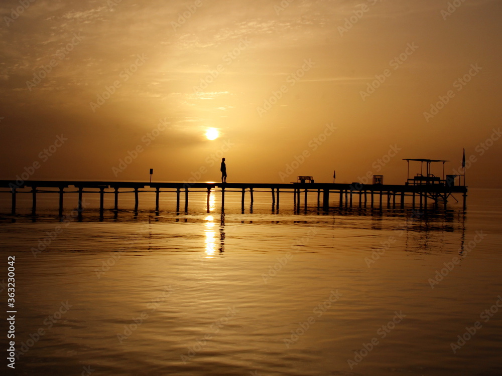 Beautiful sunrise over the Red Sea. Egypt.