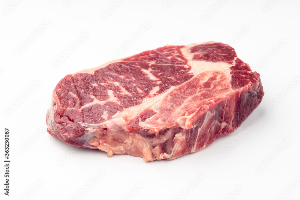 Fresh raw beef steak isolated on white background. Fresh raw beef steak isolated on white background.