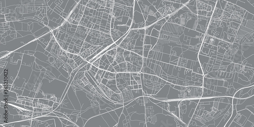 Urban vector city map of Sosnowiec, Poland