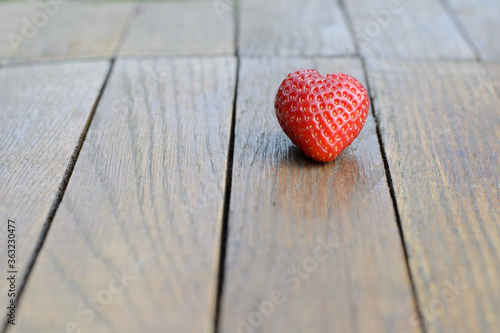 red strawberry reminds the heart