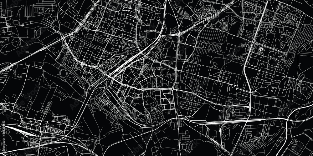 Fototapeta Urban vector city map of Sosnowiec, Poland