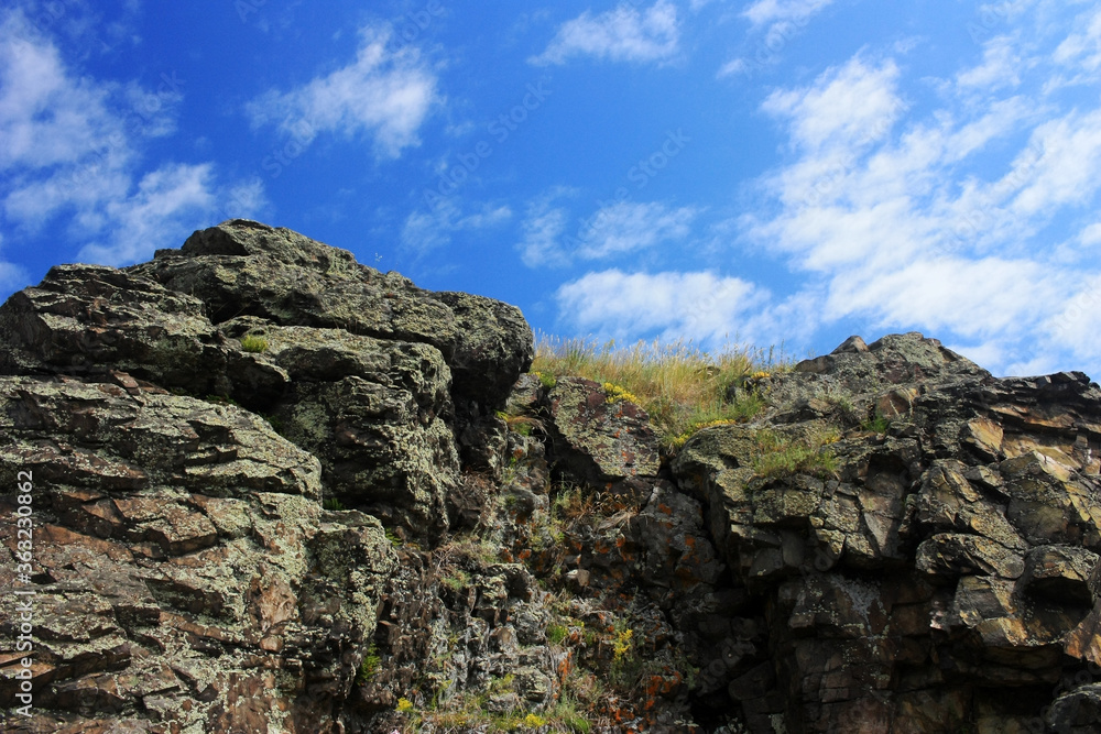 Granite rocks against the blue sky