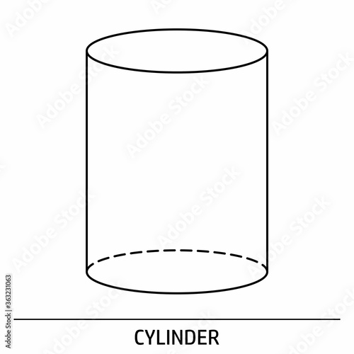 A Cylinder outline icon on white background