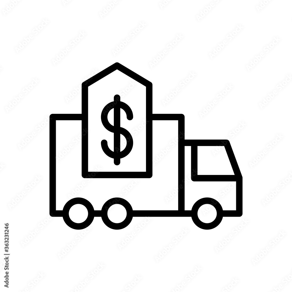 line style icon of vehicle price isolated on white background. EPS 10 line style icon of vehicle price isolated on white background. EPS 10