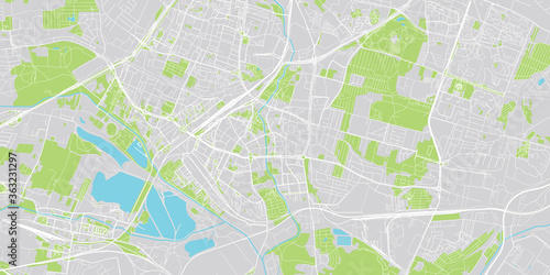 Urban vector city map of Sosnowiec  Poland