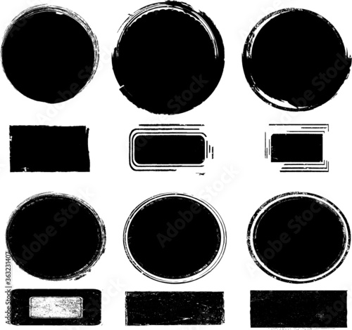 Grunge post Stamps Collection, Circles. Banners, Insignias , Logos, Icons, Labels and Badges Set . vector distress textures.blank shapes.