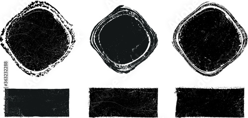 Grunge post Stamps Collection, Circles. Banners, Insignias , Logos, Icons, Labels and Badges Set . vector distress textures.blank shapes.