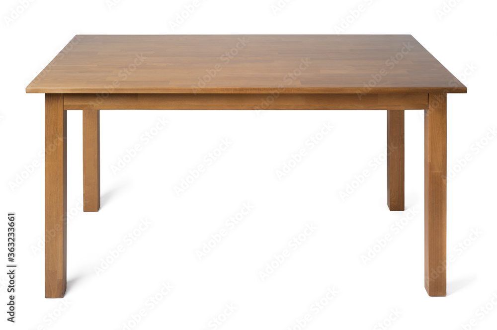 Wooden table with rectangle tabletop isolated on white Wooden table with rectangle tabletop isolated on white