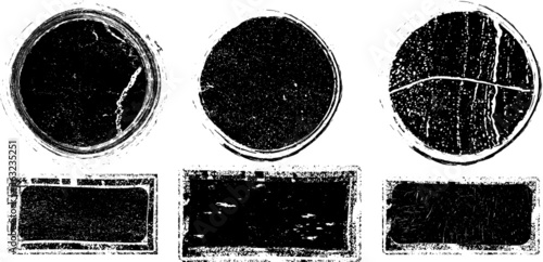 Grunge post Stamps Collection, Circles. Banners, Insignias , Logos, Icons, Labels and Badges Set . vector distress textures.blank shapes.