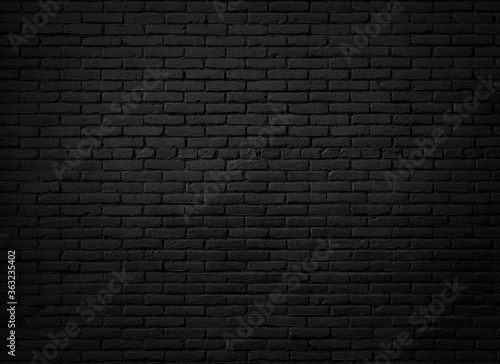 Black urban brick wall background or texture