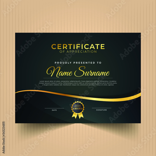 Abstract certificate of award template design