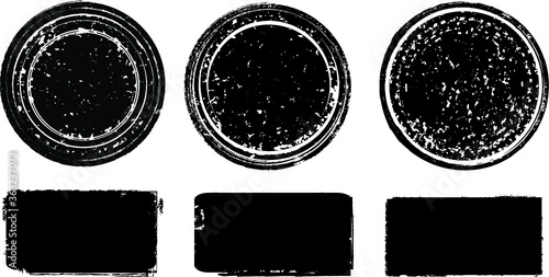 Grunge post Stamps Collection, Circles. Banners, Insignias , Logos, Icons, Labels and Badges Set . vector distress textures.blank shapes.