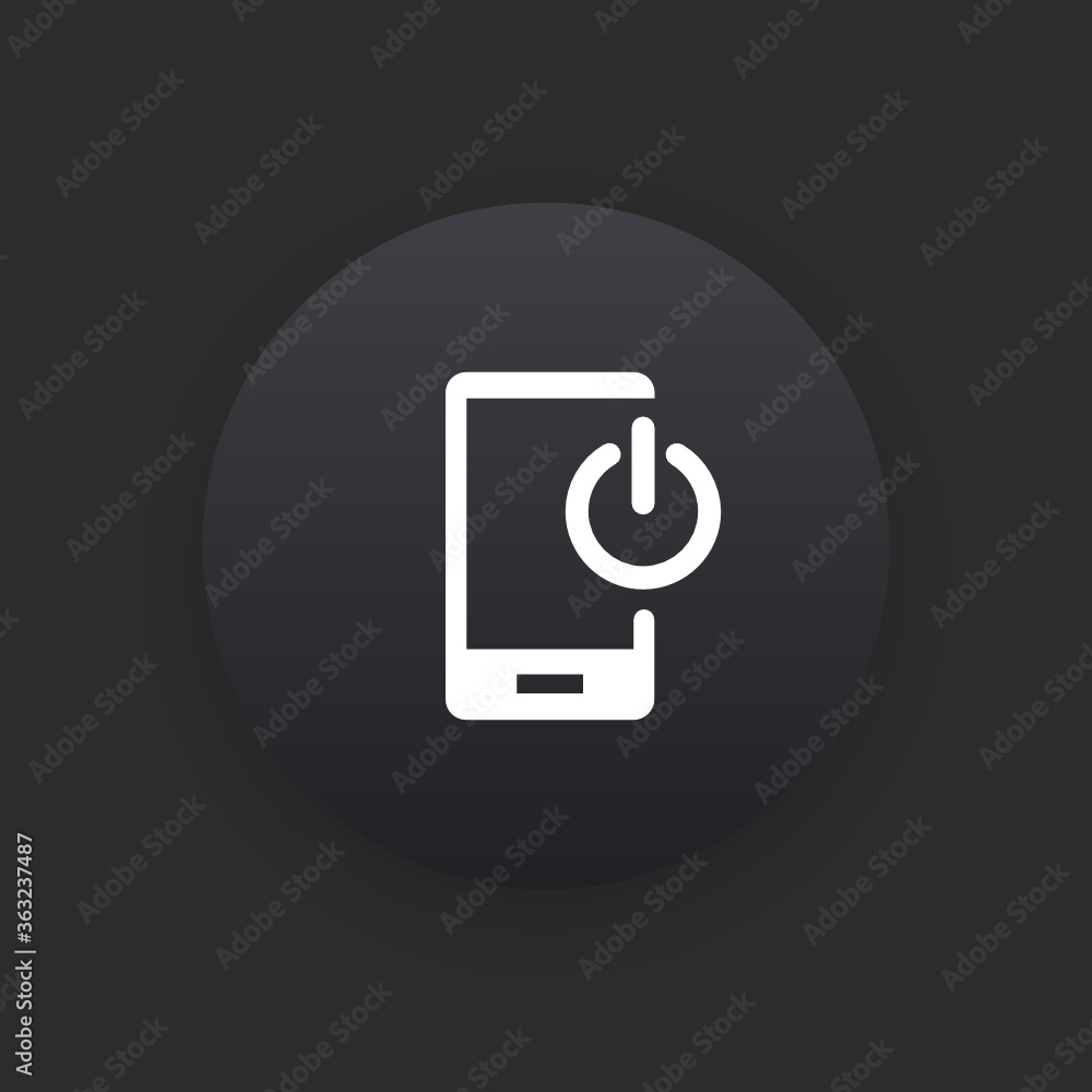 Device Power - Matte Black Web Button Device Power - Matte Black Web Button