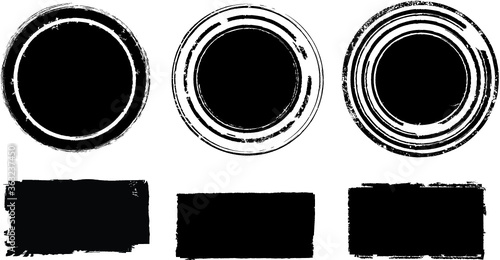 Grunge post Stamps Collection, Circles. Banners, Insignias , Logos, Icons, Labels and Badges Set . vector distress textures.blank shapes.