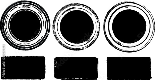 Grunge post Stamps Collection, Circles. Banners, Insignias , Logos, Icons, Labels and Badges Set . vector distress textures.blank shapes.
