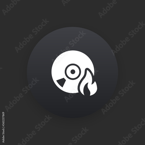 Burn Disk -  Matte Black Web Button