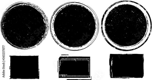 Grunge post Stamps Collection, Circles. Banners, Insignias , Logos, Icons, Labels and Badges Set . vector distress textures.blank shapes.