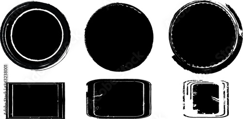 Grunge post Stamps Collection, Circles. Banners, Insignias , Logos, Icons, Labels and Badges Set . vector distress textures.blank shapes.