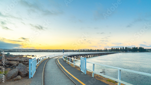 Victor Harbor Causeway entrance at dusk  Encounter Bay  South Australia