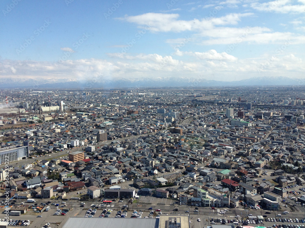 上空から見た街並み