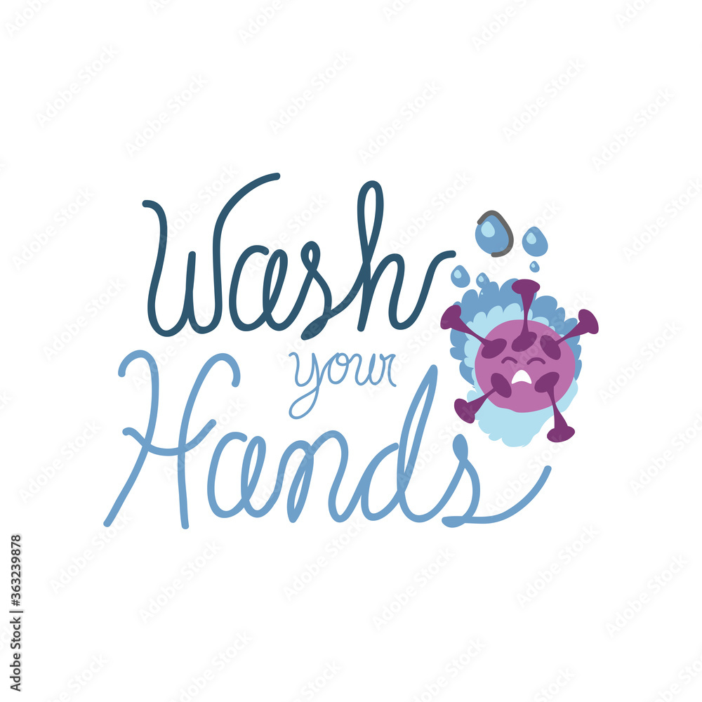 Obraz premium wash your hands, hands wash with soap