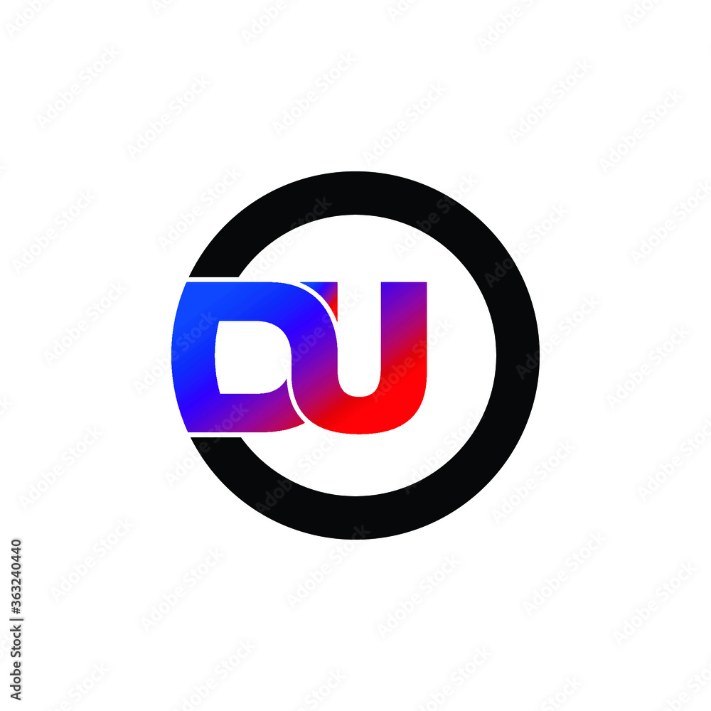 Letter DU circle logo icon design vector. monogram logo vector illustration Letter DU circle logo icon design vector. monogram logo vector illustration