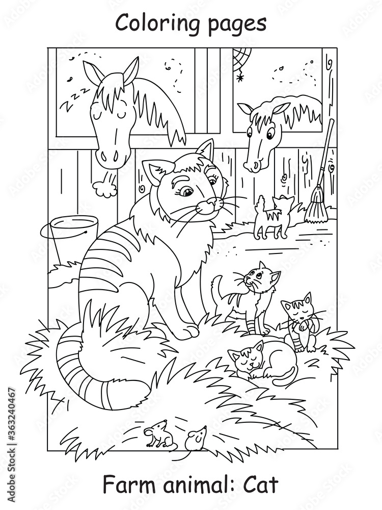 Fototapeta premium Coloring cat vector