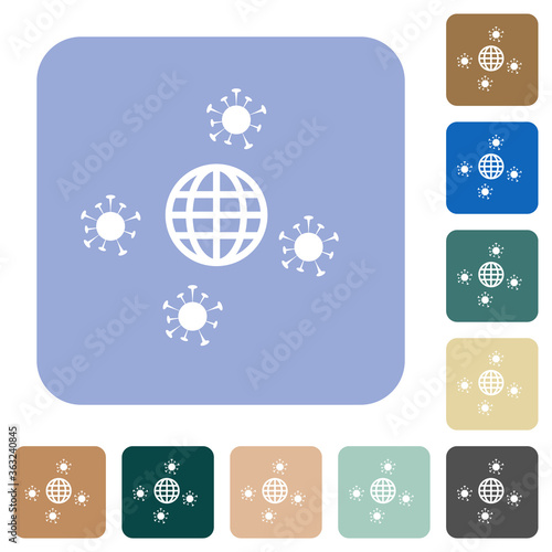 Pandemic rounded square flat icons