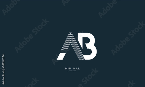 Alphabet letter icon logo AB