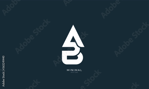 Alphabet letter icon logo AB