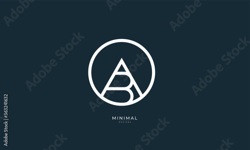 Alphabet letter icon logo AB