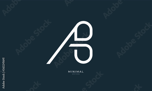 Alphabet letter icon logo AB