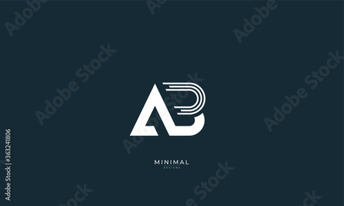 Alphabet letter icon logo AB