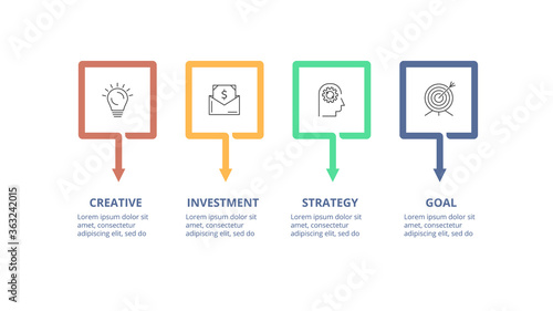 Abstract infographic design template. Vector illustration Abstract diagrams with 4 steps, options, parts or processes.