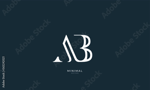Alphabet letter icon logo AB