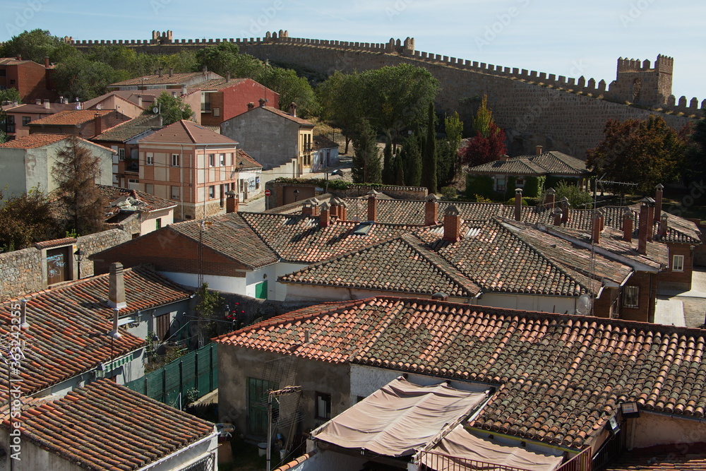View of Avila from Walls of Avila,Castile and León,Spain,Europe

